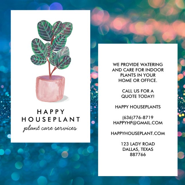 Houseplant Calathea Prayer Plant  Visitkort (Houseplant Calathea Prayer Plant Gardening Business Card
)