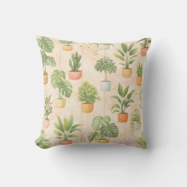 houseplant pattern with potted indoor kudde