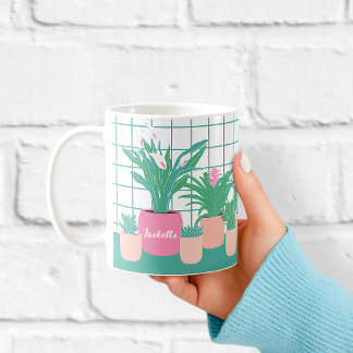 Houseplants Personalised Name Mug Kaffemugg