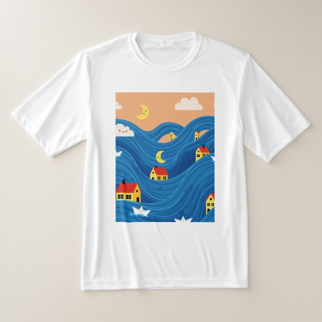Houses and boats t shirt (Laydown)