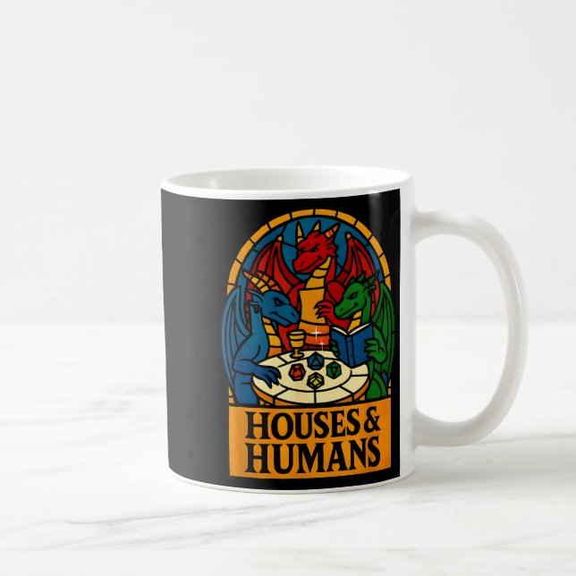 Houses And Humans Funny Rpg Nerdy Gamers Men Women Kaffemugg (Höger)