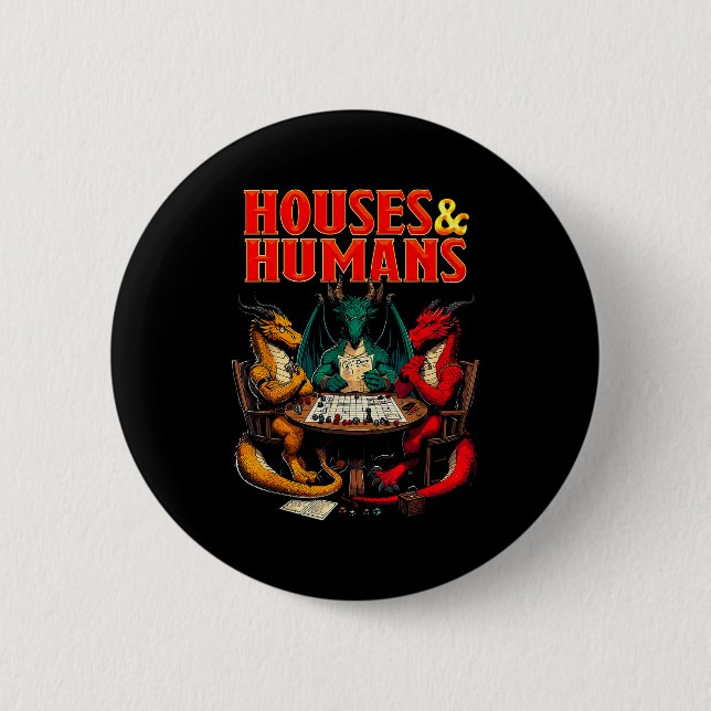 Houses And Humans Funny Tabletop Rpg Dice Game Par Knapp (Framsida)