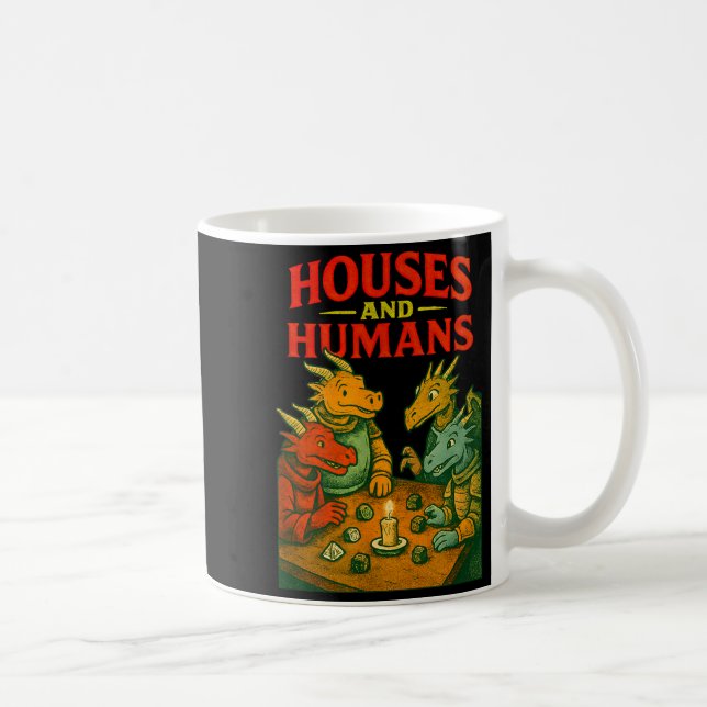 Houses And Humans Gaming Funny Rpg Gamer Men Boys  Kaffemugg (Höger)