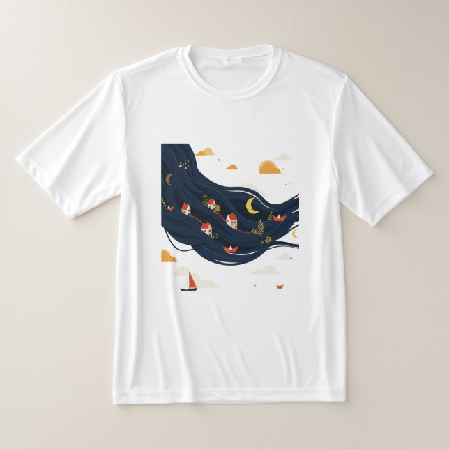 Houses in hair t shirt (Laydown)