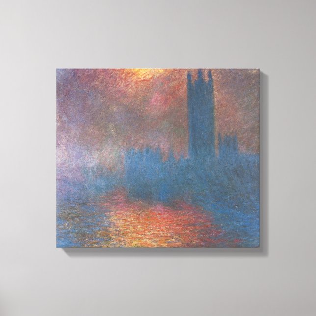 Houses of Parliament, London av Claude Monet Canvastryck (Framsida)