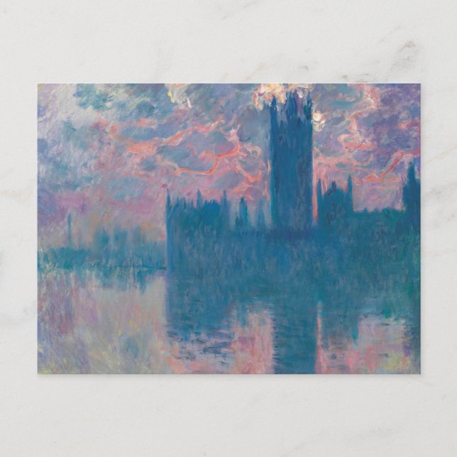 Houses of Parliament, Solnedgång av Claude Monet  Vykort (Framsida)