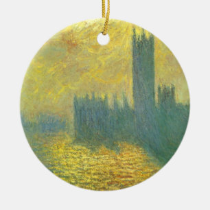 Houses of Parliament, Stormig himmel av Claude Mon Julgransprydnad Keramik