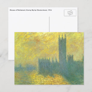 Houses of Parliament, Stormig himmel av Claude Mon Vykort