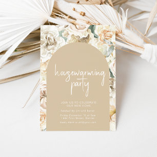 Houseuppvärmning Boho Blommigt Tapet Party Inbjuda Inbjudningar
