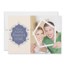 Houseuppvärmning Party Photo Inbjudan / Blue