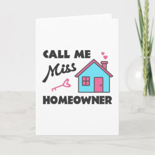 Houseuppvärmning party Ring mig miss Homeowner Kort