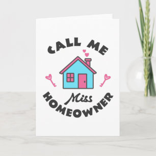 Houseuppvärmning party Ring mig miss Homeowner Kort