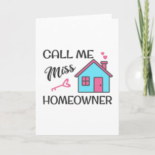 Houseuppvärmning party Ring mig miss Homeowner Kort