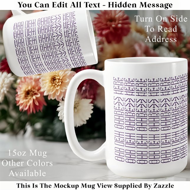 Housewarming Custom Address Hidden Message Trendy Kaffemugg (Skapare uppladdad)