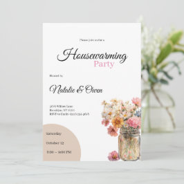 Housewarming Invitation • Floral New Home Party Inbjudningar