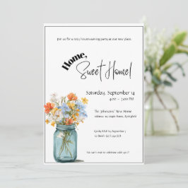 Housewarming Invitation • Home Sweet Home Floral Inbjudningar