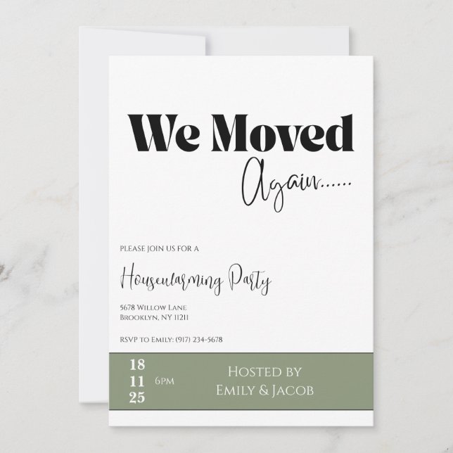 Housewarming Invitation • We Moved New Home Party  Kort (Framsida)