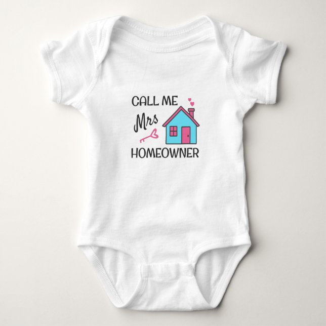 Housewarming party Call me Mrs Homeowner T Shirt (Framsida)