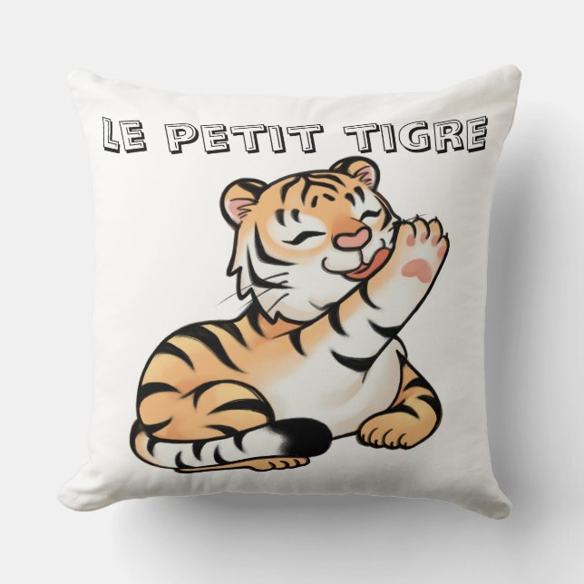 Housse de Coussin Kawaii avec Adorable Tigre Kudde (Framsida)