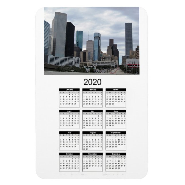 Houston 2020-Fullt magnetkalender ett foto Magnet (Vertikal)