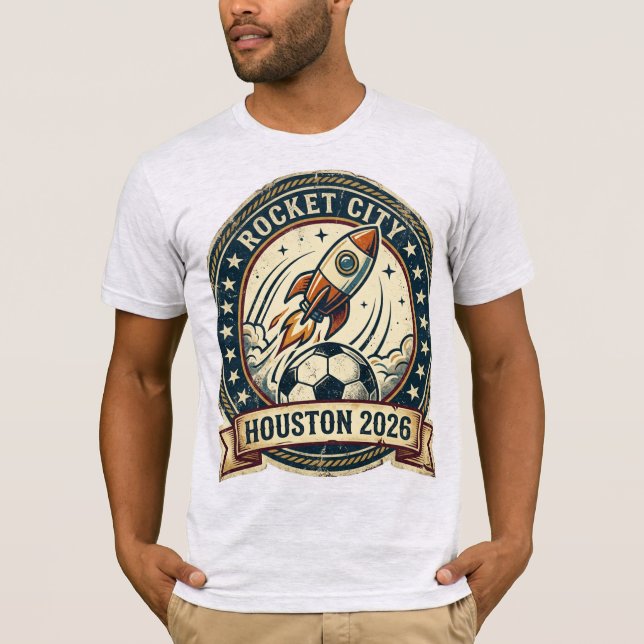 Houston 2026 VM-värdstad Vintage Fotboll T Shirt (Framsida)