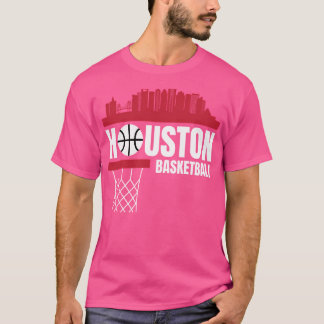 Houston Basketball Red City Skyline Apparel T Shirt
