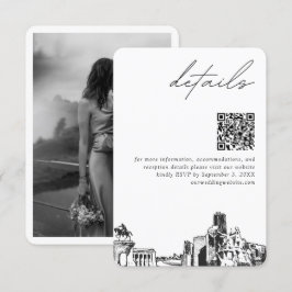 Houston Bröllop Modern Information QR-kod Tilläggskort