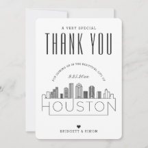 Houston Bröllop | Tack + Fotokort
