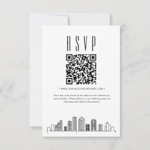 Houston Bröllops QR-kod RSVP OSA Kort