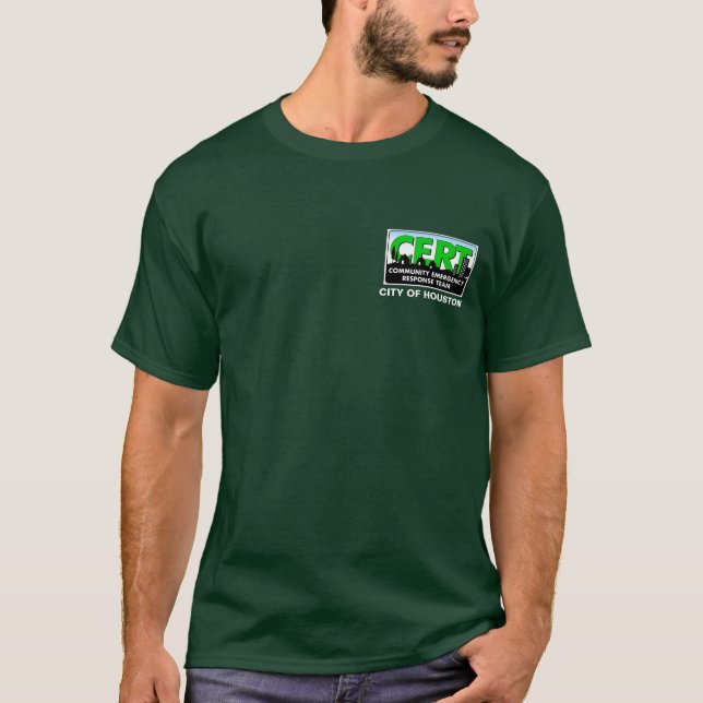 Houston CERT-långärmad (grönt) T Shirt (Framsida)