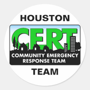 Houston CERT Sticker Runt Klistermärke