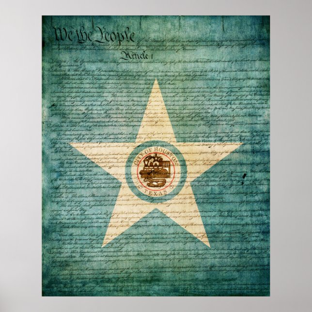 Houston City Flagga Poster (Framsidan)