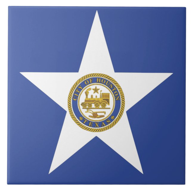 Houston City Flagga Tile Kakelplatta (Framsidan)