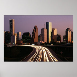 Houston City Skyline på Dusk Poster från 14.95