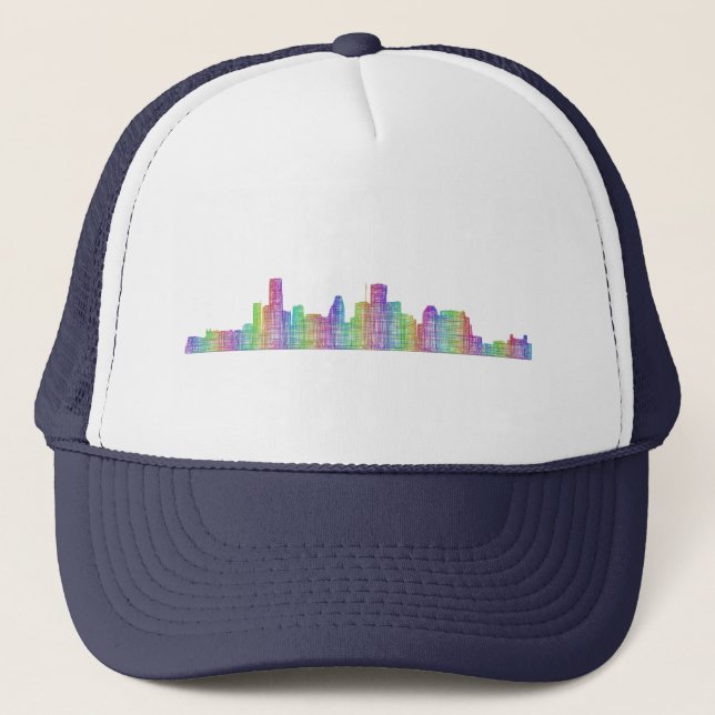 Houston City Skyline Truckerkeps (Framsida)
