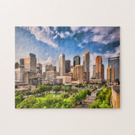 Houston Cityscape Byggnad Jigszle Puzzle Pussel