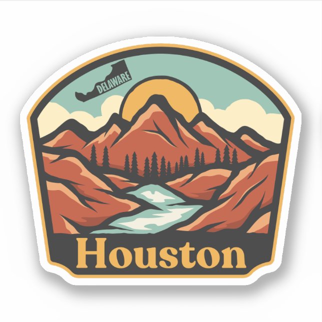 Houston, Delaware  Klistermärken (Framsida)