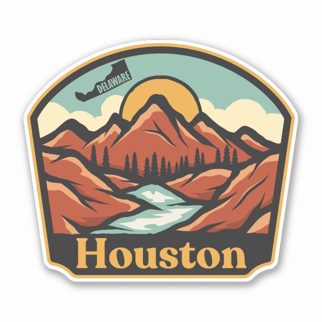 Houston, Delaware  Klistermärken (Framsida)