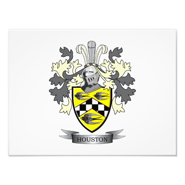 Houston Family Crest Jackar av Arm Fototryck (Framsidan)