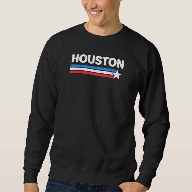 Houston Flagga Design för stolt Houstonisk Lång Ärmad Tröja (Framsida)