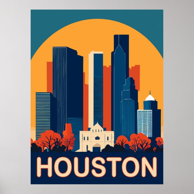 Houston, Igenkännbara byggnader, Resor Poster (Framsidan)