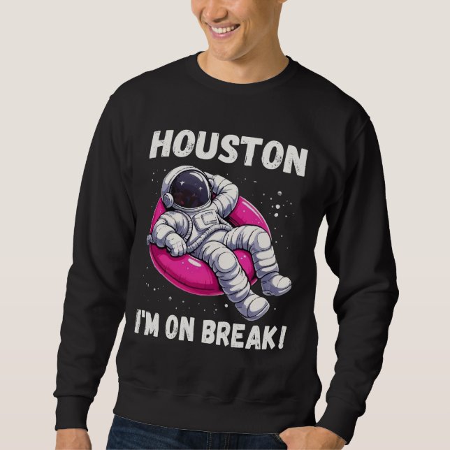 Houston, jag har semester - Avslappnad astronaut Lång Ärmad Tröja (Framsida)