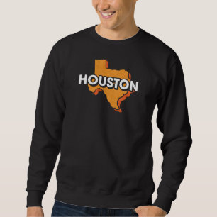 Houston Karta design för stolt Houstonisk Lång Ärmad Tröja