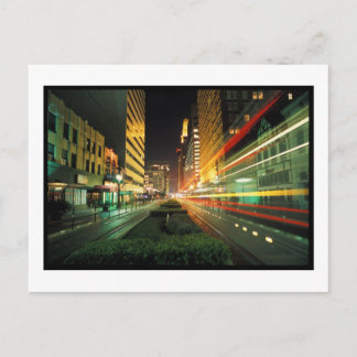 Houston Main Street på natten Vykort