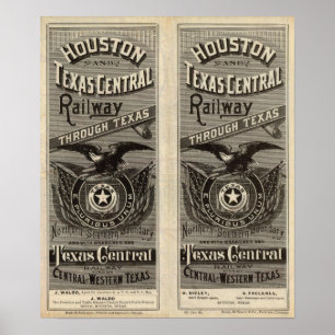Houston och Texas centraljärnväg till och med Poster