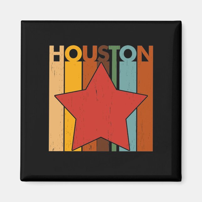 HOUSTON Retro Vintage Magnet (Framsidan)