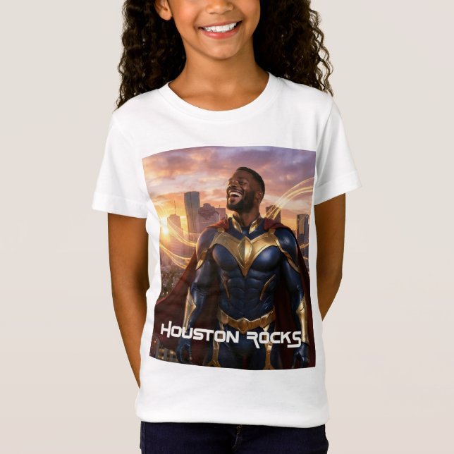 HOUSTON ROCKS - SUPERHERO T SHIRT (Framsida)