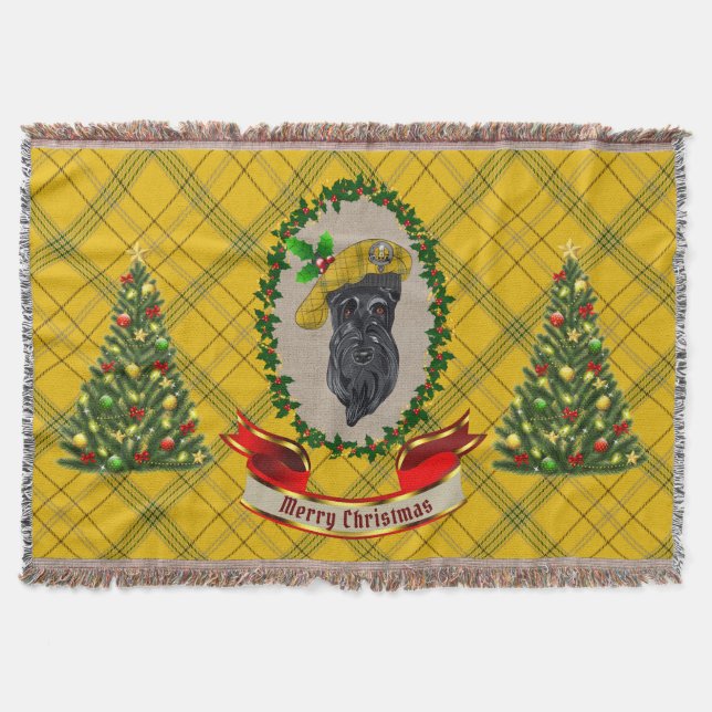 Houston Scottie Hund jul Throw Blanket Filt (Framsidan)