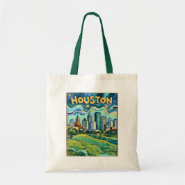 Houston Skyline Colorful Van Gogh Cityscape Tygkasse