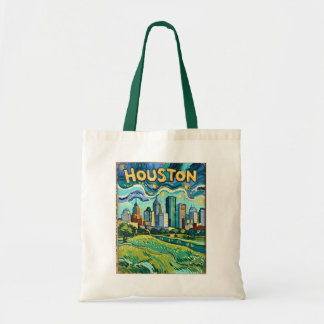 Houston Skyline Colorful Van Gogh Cityscape Tygkasse